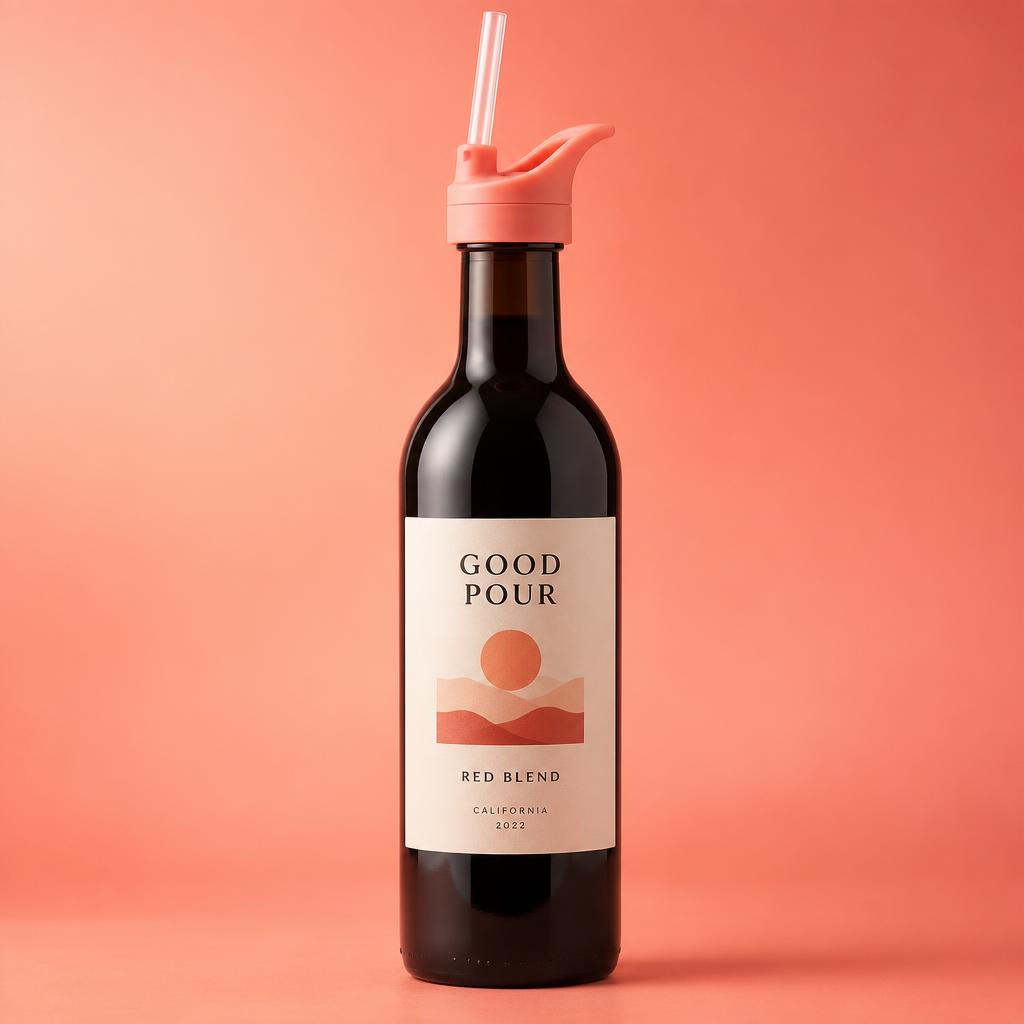 The Coral Adultsippy on a rosé wine bottle